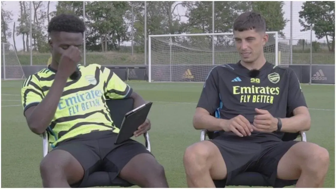 VIDEO: Kai Havertz looks blown away by Bukayo Saka's wondergoal